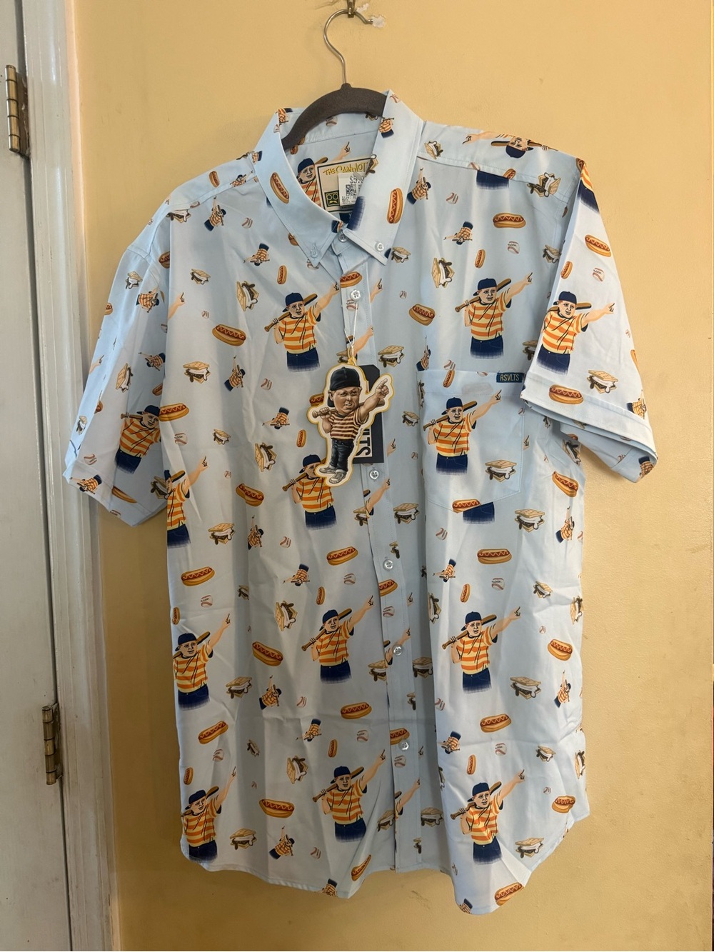 RSVLTS The SandLot Blue Short-Sleeve Button-Up Novelty Shirt, XL